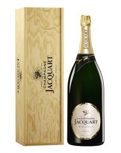 COFFRET CADEAU CHAMPAGNE JACQUART MATHUSALEM BRUT MOSAIQUE EN CAISSE BOIS 6 LITRES