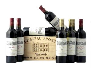 Coffret de vins de Bordeaux Château Brown blanc et rouge