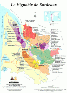 Carte du vignoble des vins de Bordeaux